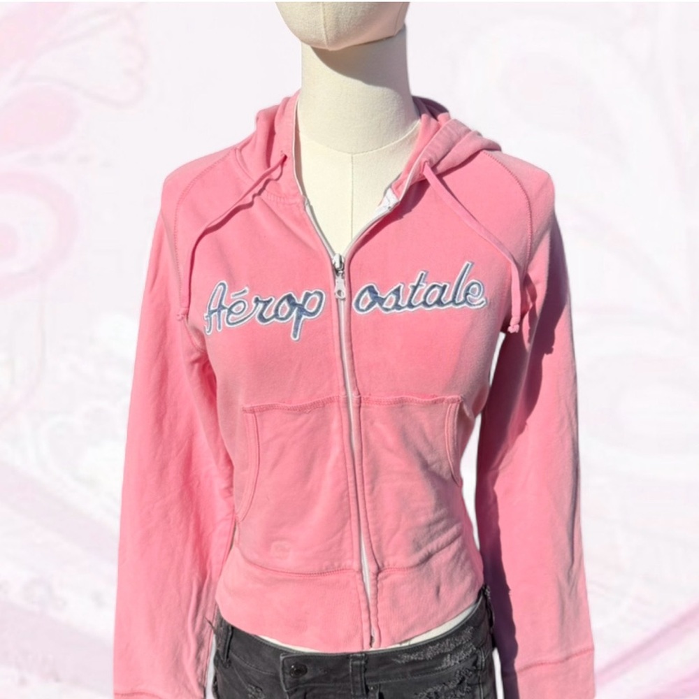 Aeropostale Pink Zip-Up Hoodie - Picture 2 of 4
